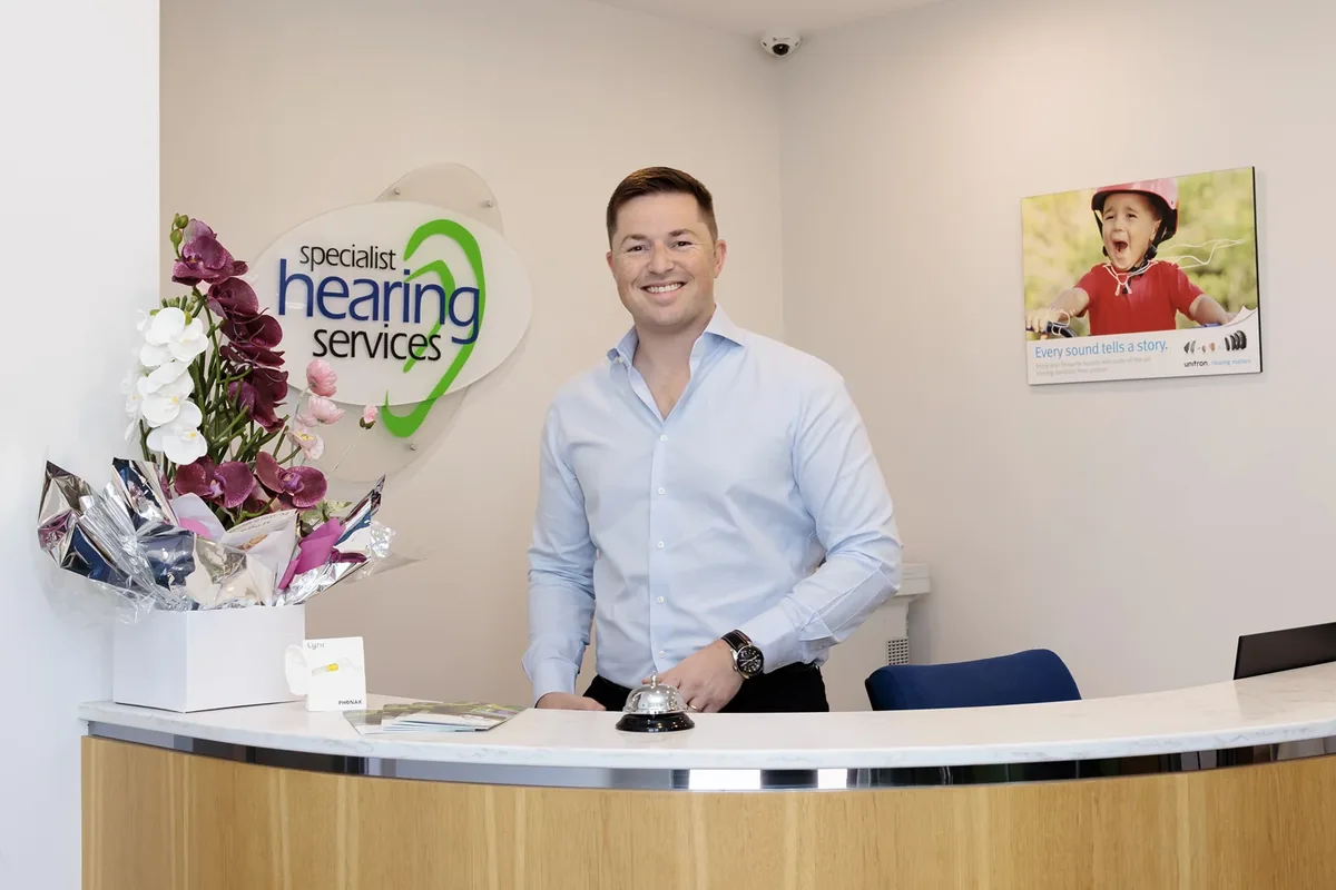 The reception desk at Specialist Hearing Services