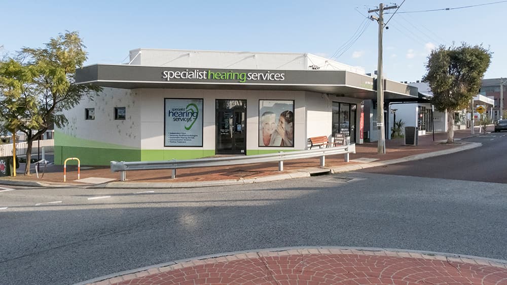 Specialist Hearing Services from the street, on the corner in Mount Hawthorn